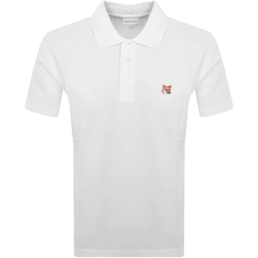 Maison Kitsune Fox Head Polo T Shirt White | Mainline Menswear x